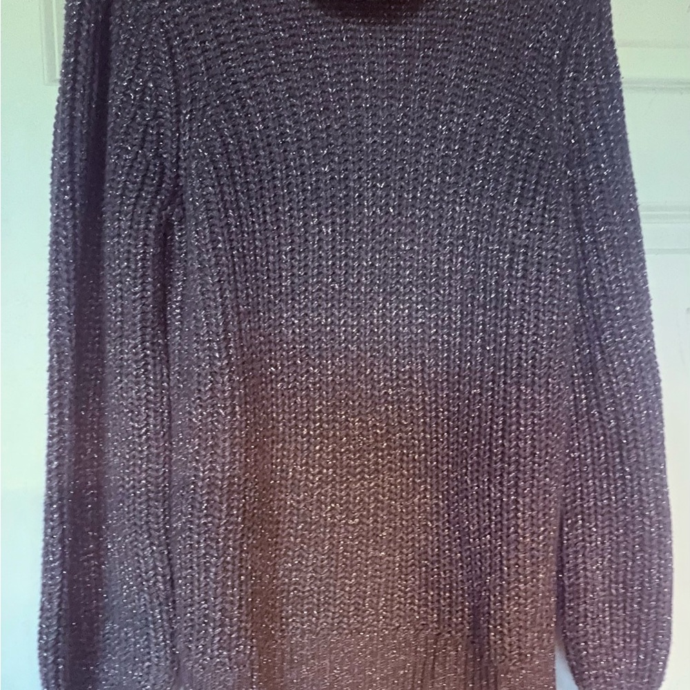 INC International Concepts Women’s Sparkly Charcoal Turtleneck Sweater